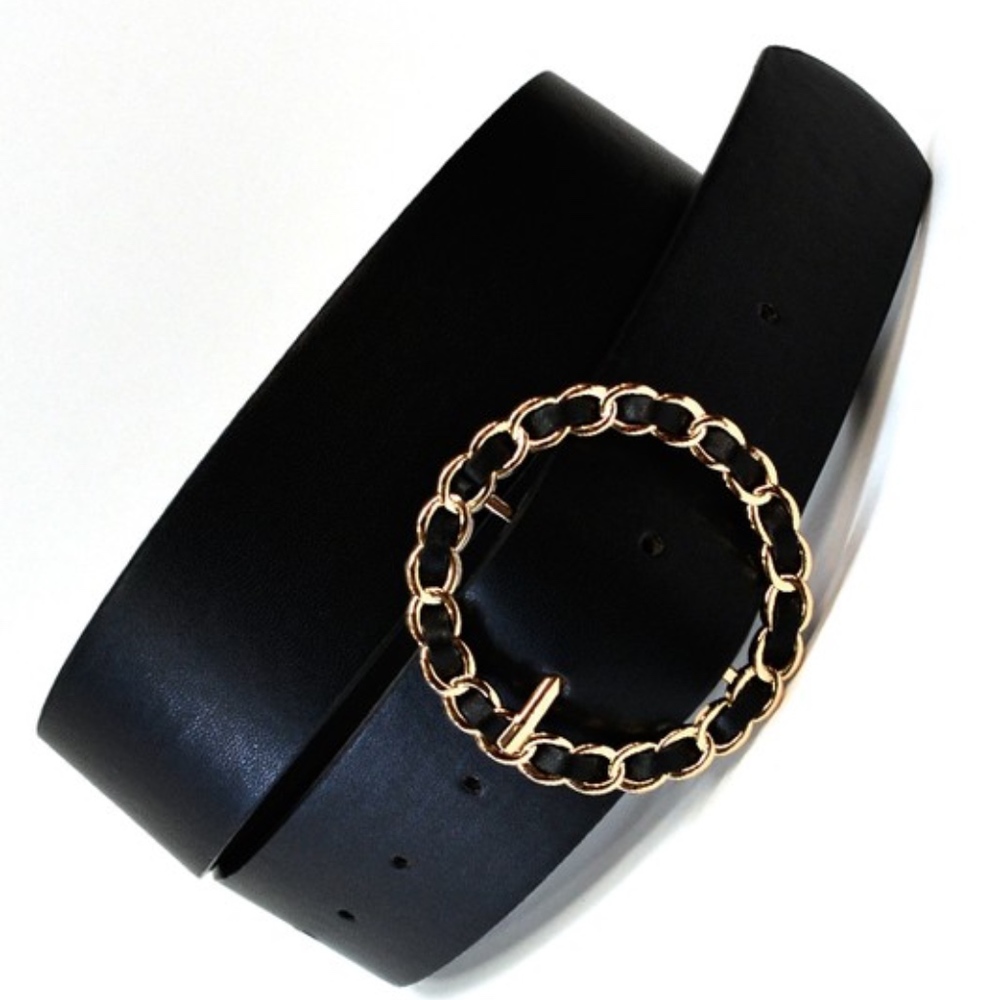 Black Twist Chain Belt